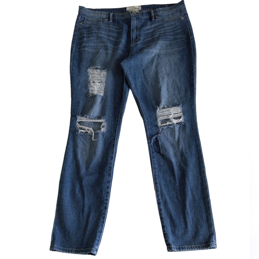 Dittos Size 32 Ankle Legging High Rise Distressed Blue Jeans